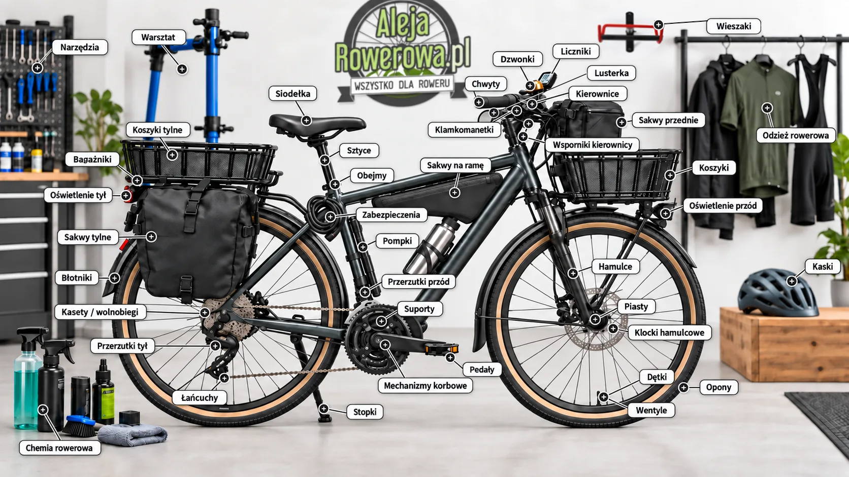 Interaktywna mapa części i akcesoriów rowerowych